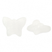 Glas Perlen Butterfly Milky white