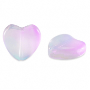 Glas Perlen Heart Lilac