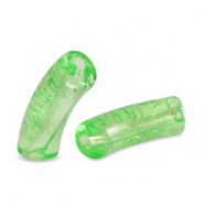Acrylperlen Tubes crackle Peridot green