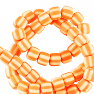 Perlen Polymer 6mm Orange-white