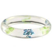 Armband mit getrockneter Blume Green blue