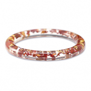 Armband mit getrockneter Blume Burgundy red-gold