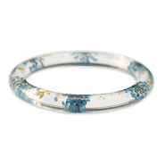 Armband mit getrockneter Blume Blue-gold