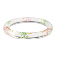 Armband mit getrockneter Blume Light pink green-gold