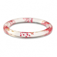 Armband mit getrockneter Blume Rhubarb red-gold