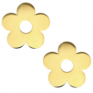 Anh&auml;nger aus Stainless Steel - Rostfreiem Stahl flower Gold