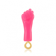Anh&auml;nger aus Resin "Mano Fico" Neon pink-gold