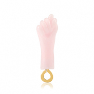 Anh&auml;nger aus Resin "Mano Fico" Baby pink-gold