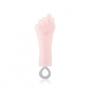 Anh&auml;nger aus Resin "Mano Fico"  Baby pink-silver