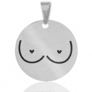 Anh&auml;nger aus Stainless Steel - Rostfreiem Stahl breasts Silber