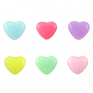 Perlen im Acryl-Look Heart Multicolour pastel