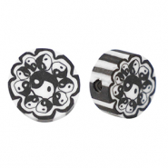 Perlen Polymer Yin & Yang 9mm Black-white