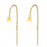 Stainless Steel - Rostfrei Stahl Ohrringe Flower Gold