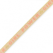 Schmucktextband "girl power" Pale pink-blush pink