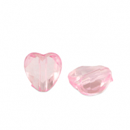 Perlen Acryl Heart Pink transparent