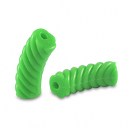 Acrylperlen Tubes Twisted Green
