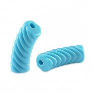 Acrylperlen Tubes Twisted Blue
