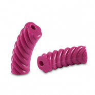 Acrylperlen Tubes Twisted Magenta pink