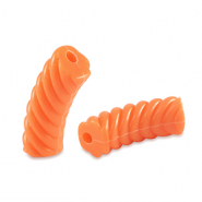 Acrylperlen Tubes Twisted Orange