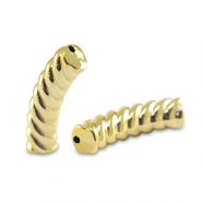 Acrylperlen Tubes Twisted Gold