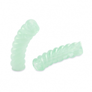 Acrylperlen Tubes Twisted Transparent mint green