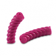 Acrylperlen Tubes Twisted Magenta pink