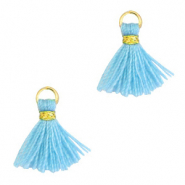 Quaste Perlen 1.2cm Gold-cornflower blue
