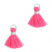 Quaste Perlen 1.2cm Silver-fuchsia neon pink