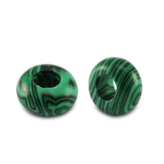 Rondell Natursteinperlen 14mm Green-black