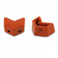 Tile bead Arrow Coral red