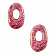 Perlen Griechische Keramik DQ Oval Mosaik Mauve pink