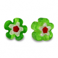 Millefiori-Glasperlen Flower Spring green