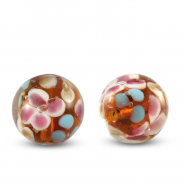 Glas Perlen 14mm Transparent-amber orange