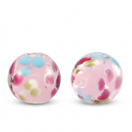 Glas Perlen 14mm Transparent-pink