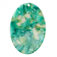 Anh&auml;nger aus Resin Oval Turquoise-green