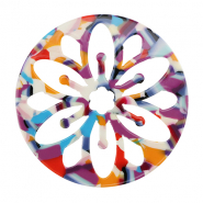 Anh&auml;nger aus Resin Mandala Multicolor confetti