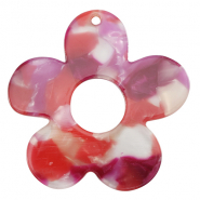 Anh&auml;nger aus Resin Blume Multicolor pink