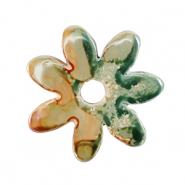 Perlen Griechische Keramik DQ Flower Light green-orange