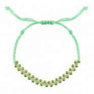 Armband Rostfrei Stahl Perlen Mint green-gold