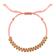 Armband Rostfrei Stahl Perlen Peach pink-gold