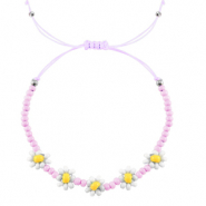 Armband Blume pearl shine coating lilac pink-white