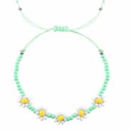 Armband Blume Mint green-white