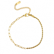 Stainless Steel - Rostfrei Stahl Armb&auml;nder Verdreht & Gerade Gold