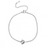 Stainless Steel - Rostfrei Stahl Armb&auml;nder Heart Silver