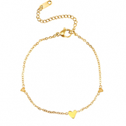 Stainless Steel - Rostfrei Stahl Armb&auml;nder Hearts Gold