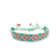 Armband Teal blue-red