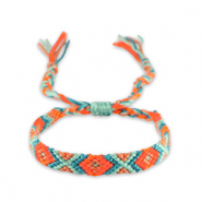 Armband Soft turquoise blue-neon orange