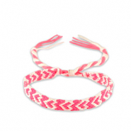 Armband Neon pink-white