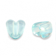 Perlen Acryl Heart Transparent turquoise blue