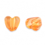 Perlen Acryl Heart Transparent orange